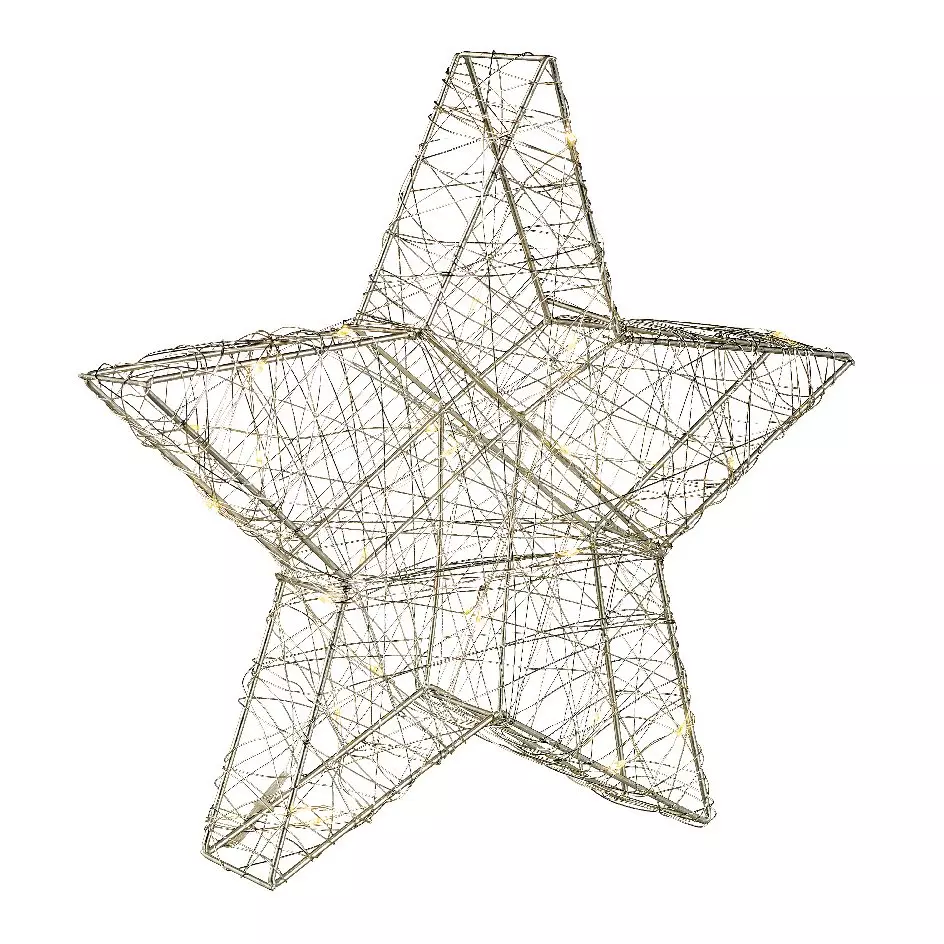 eminza Étoile lumineuse à piles (H29 cm) Antartica Blanc chaud