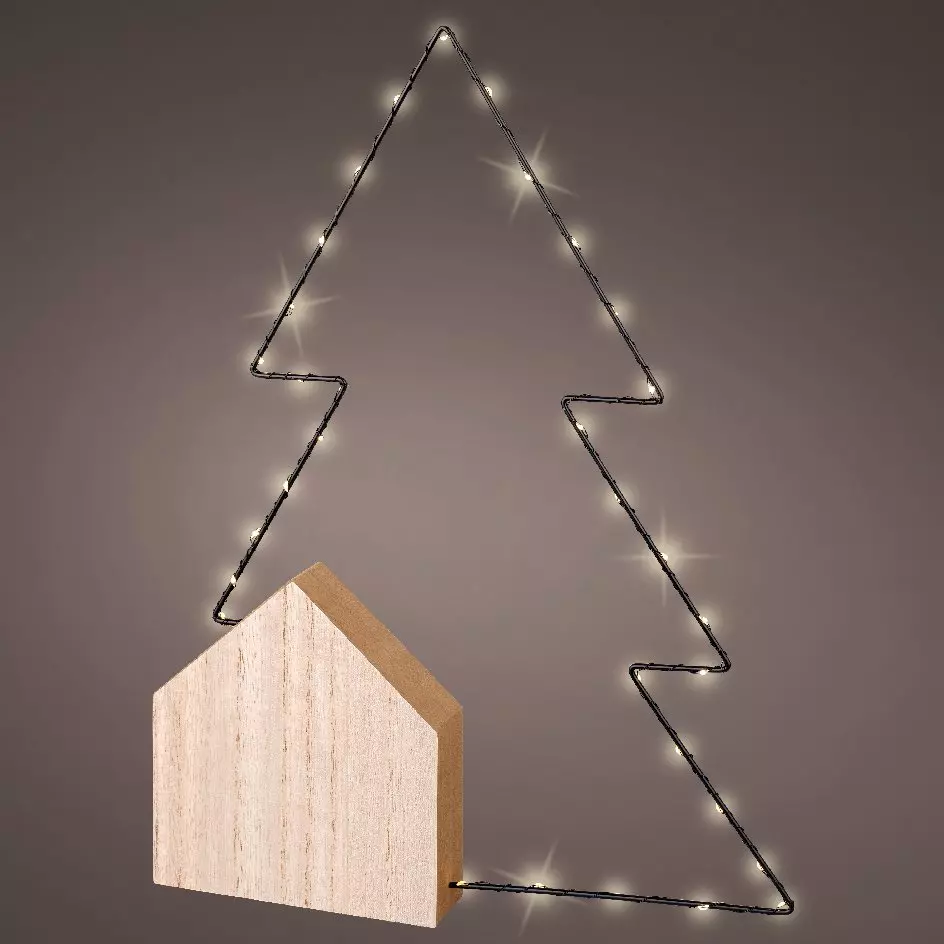 Sapin Alpina GM à piles lumineux Blanc chaud 34 LED 1