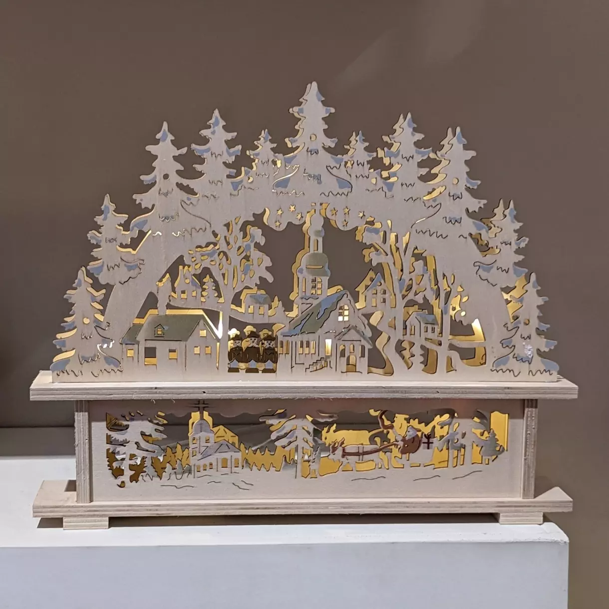 Scène lumineuse Village de Noël à piles Blanc chaud 1