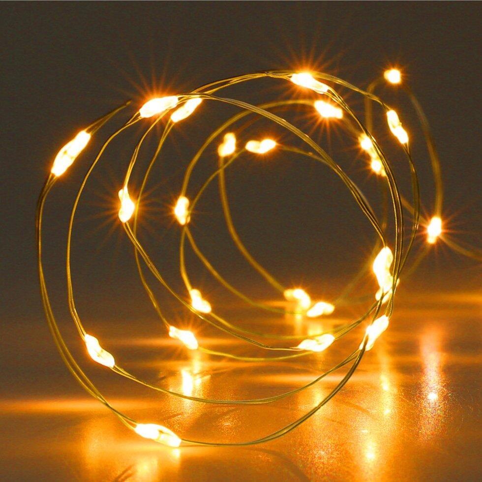 Luces de Navidad Micro LED 2 m Blanco anaranjado 40 LED CO à piles 1