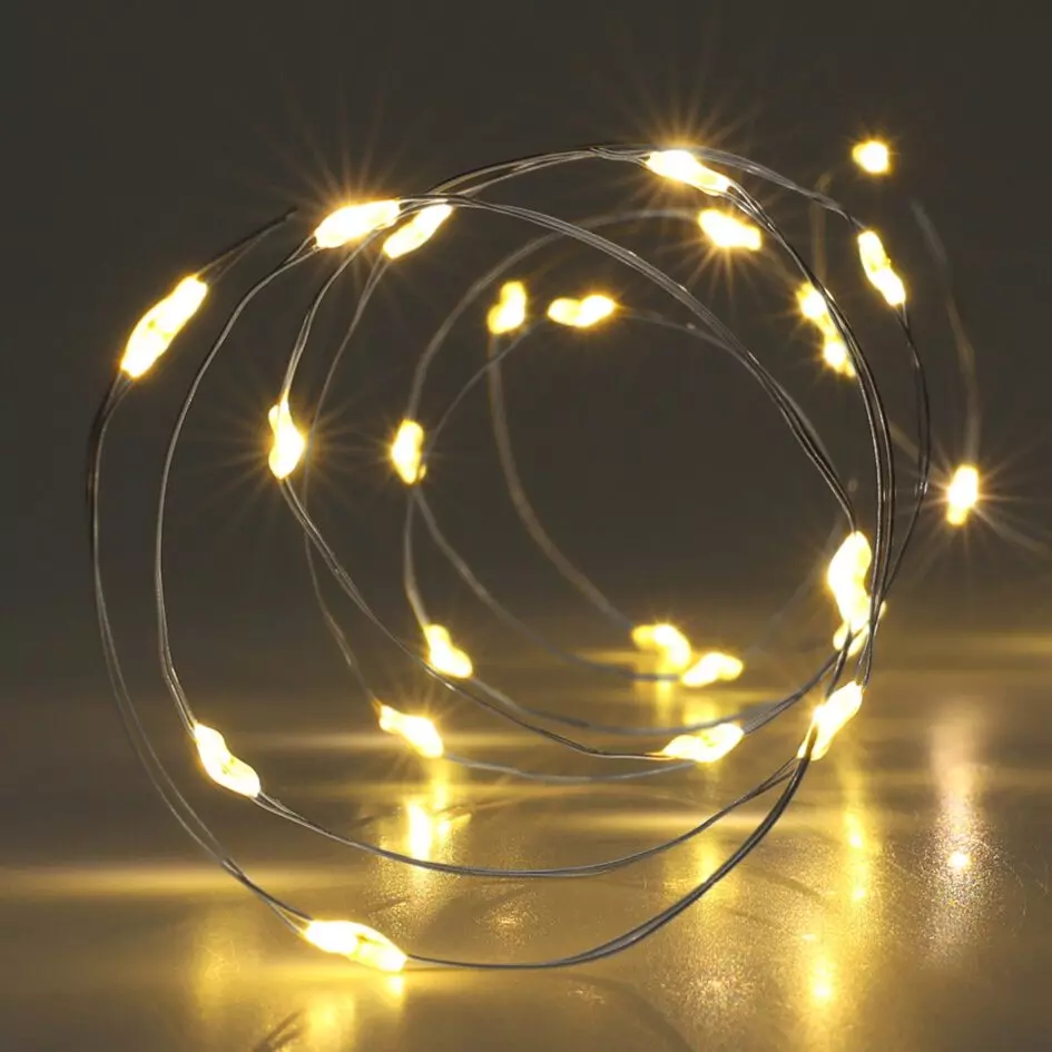 Luces de Navidad Micro LED 5 m Blanco cálido 100 LED CA à piles 1