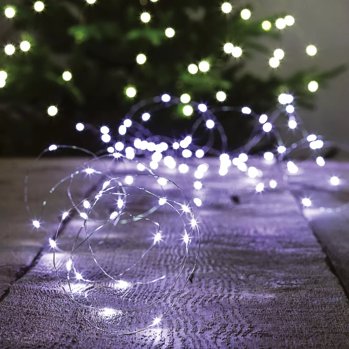 Guirlande lumineuse Solaire 10 m Blanc froid 100 Micro LED Coper CA 1