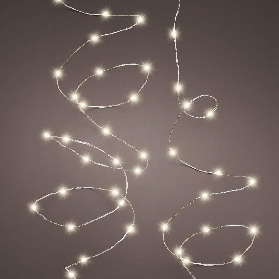 Luces de Navidad Lujo Durawise 4,90 m Blanco cálido 100 Micro LED CT a pilas 1