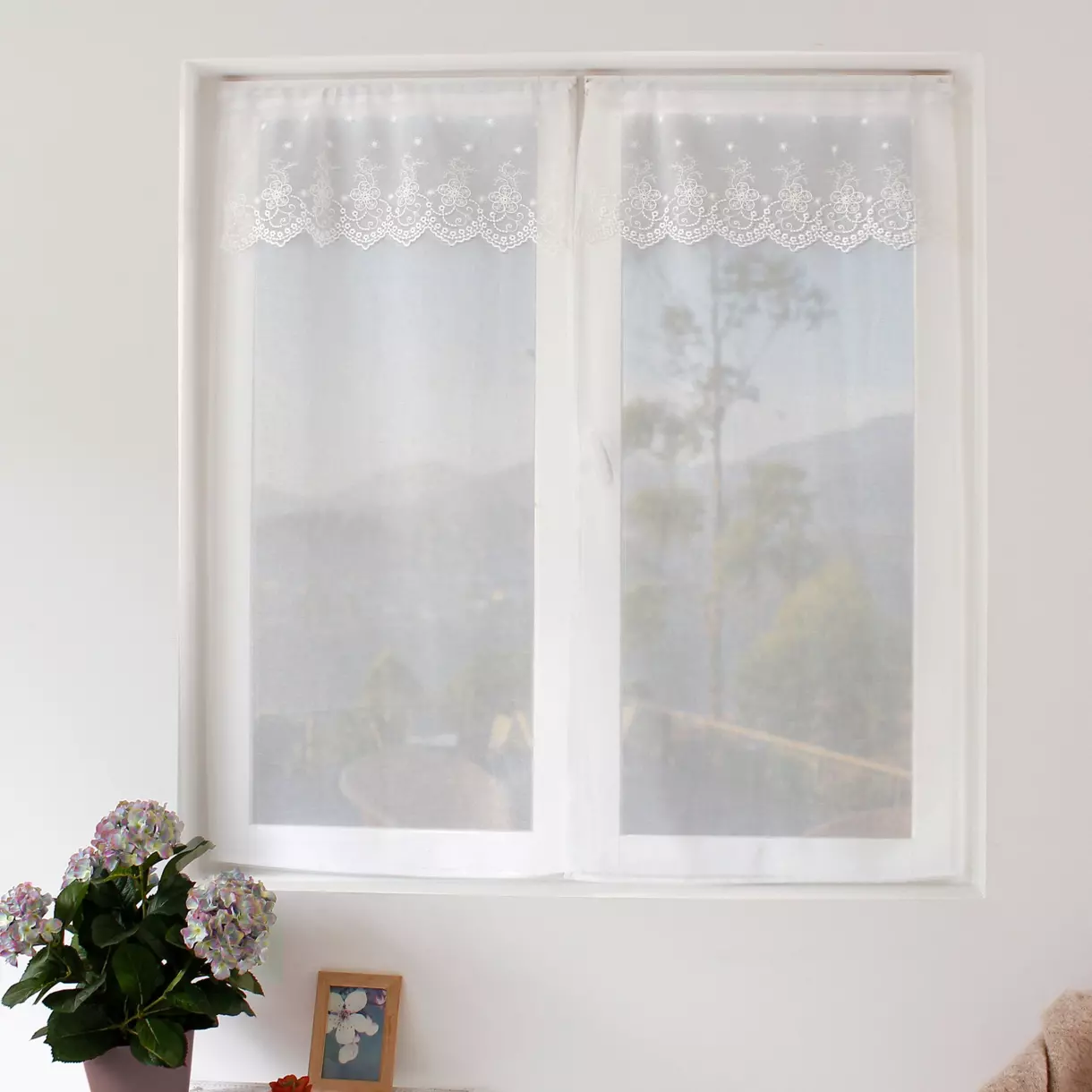 Juego de visillos (60 x 160 cm) Massala Blanco