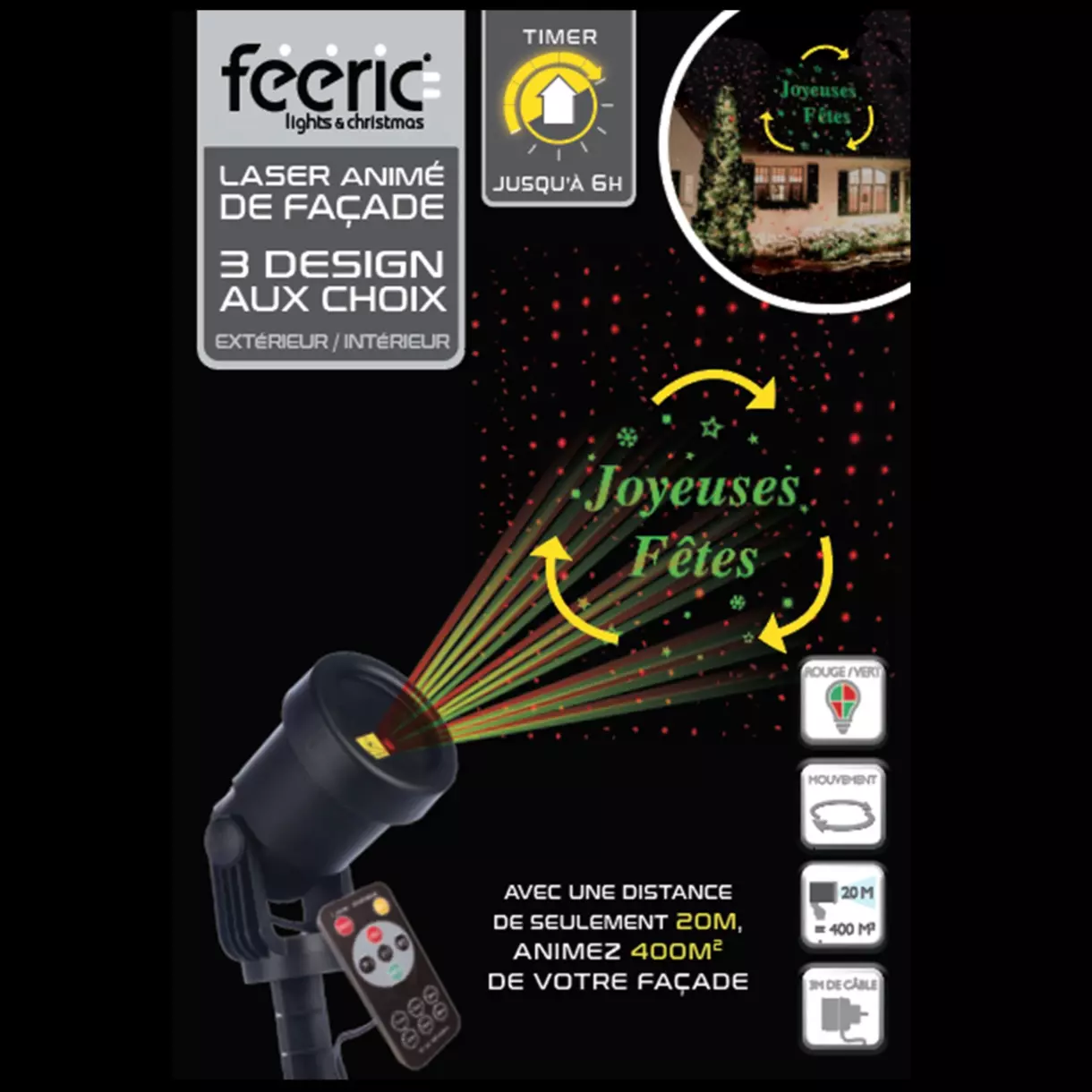 Proyector 3 Design avec télécommande Verde

 1
