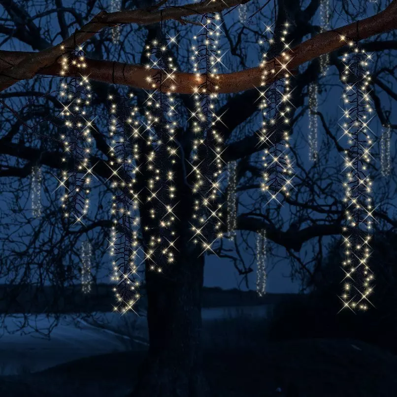 Cascade lumineuse effet tombée de neige L2 m Blanc chaud 480 LED CN 1