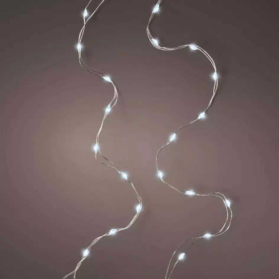 Guirlande lumineuse Durawise à piles 1,59 m Blanc froid 100 Micro LED extra brillant CA 1