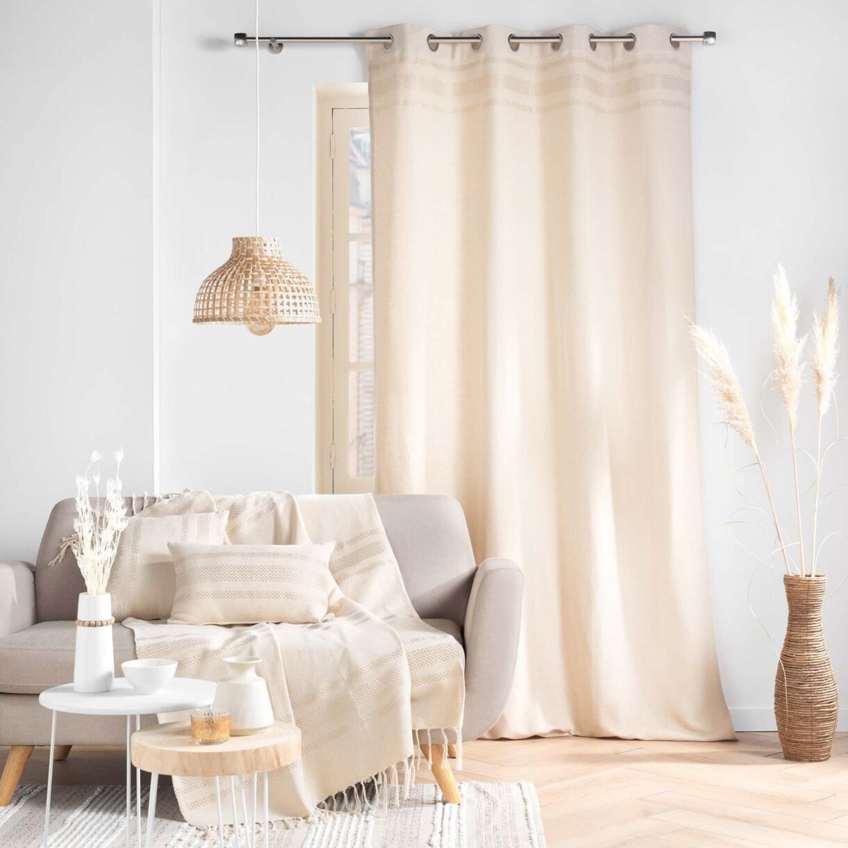 Vorhang aus Baumwolle (140 x 240 cm) Doreline Cremeweiß