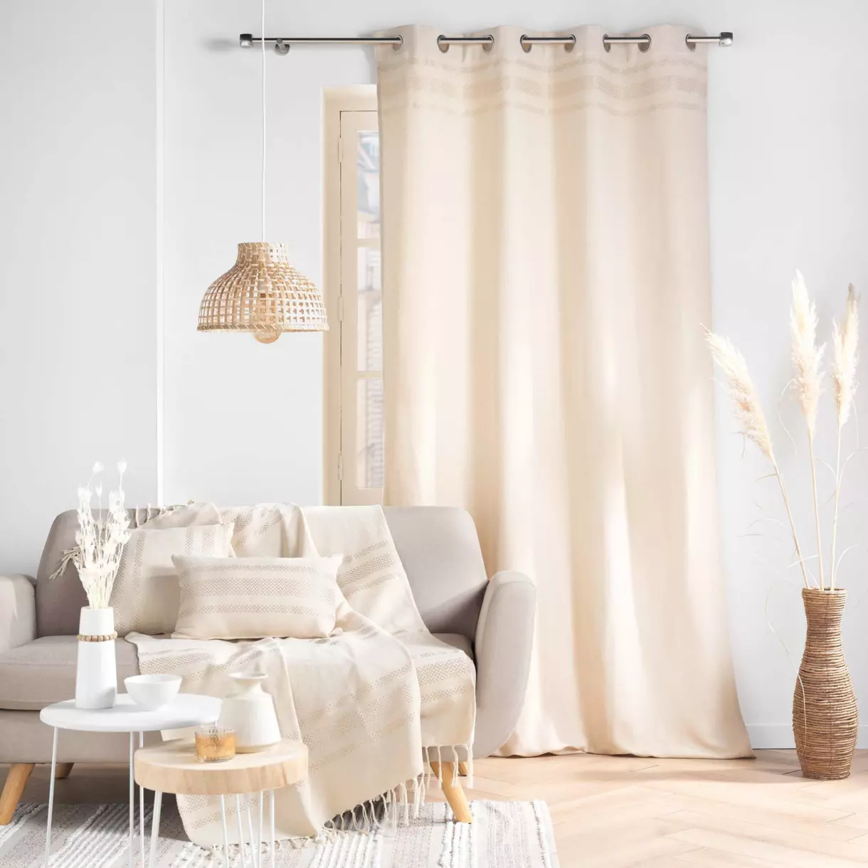 Rideau coton (140 x 240 cm) Doreline Ecru
