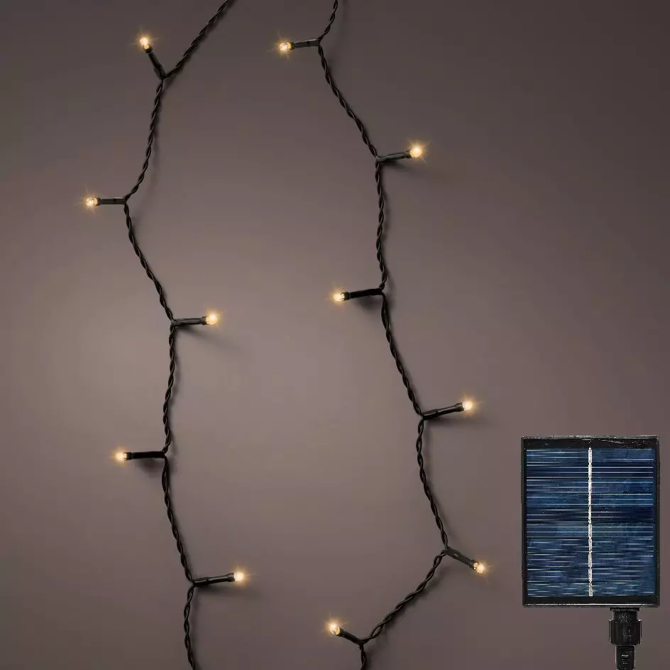 Luces de Navidad Solar  18 m Blanco cálido 240 LED 1
