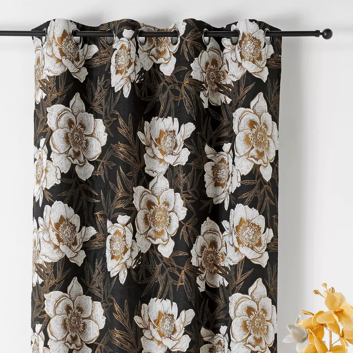 Rideau coton (140 x 260 cm) Peonia Blanc