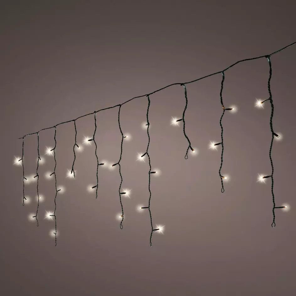 Estalactitas de luces Solar 11 m Blanco cálido 259 LED 1