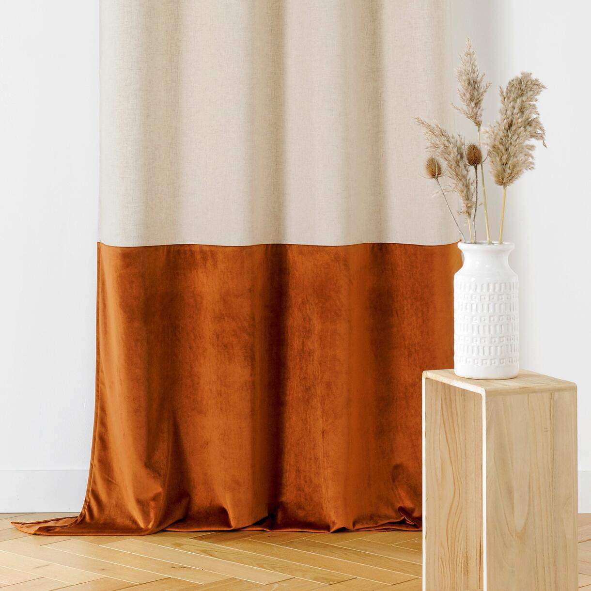 Vorhang aus Leinen (135 x 240 cm) Duolin Orange