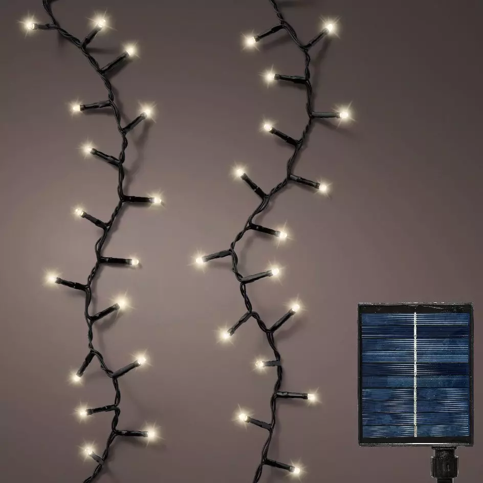 Luces de Navidad Solar  22,50 m Blanco cálido 1000 LED 1