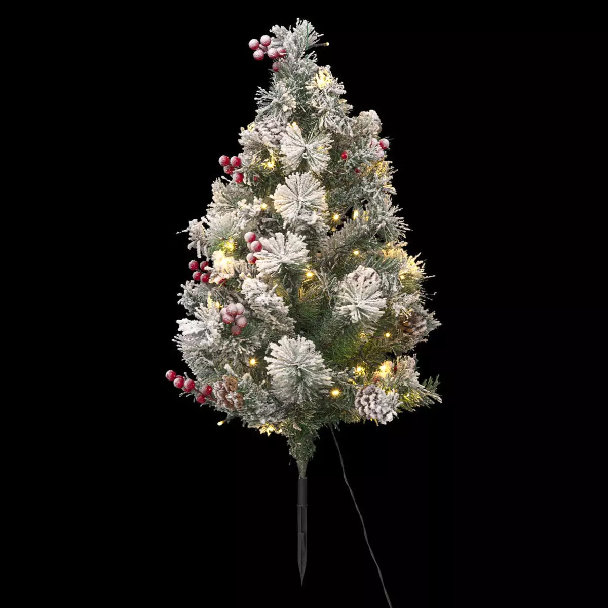 Sapin lumineux  à planter dans le sol Blanc chaud 50 LED 1