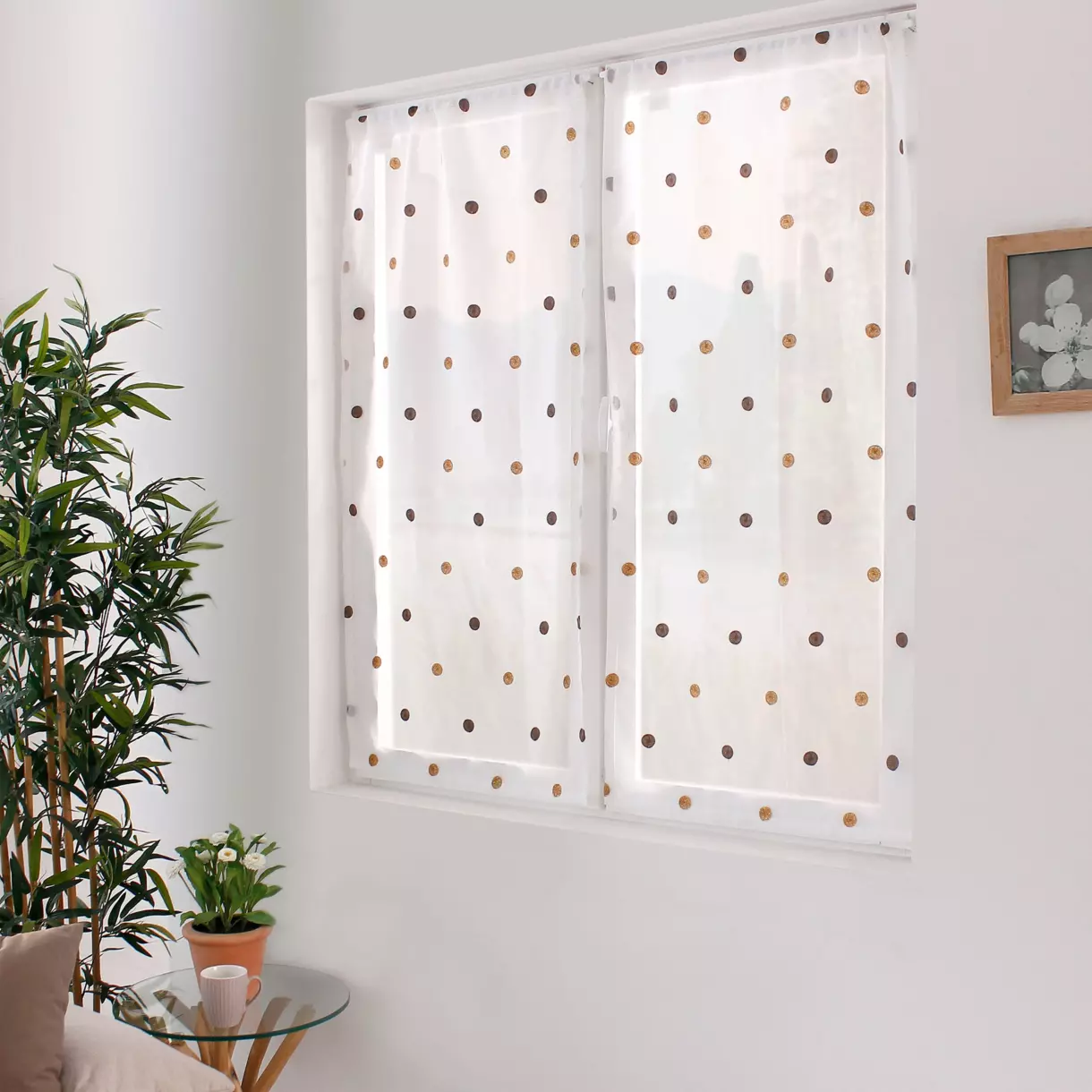 Par de visillos (60 x 120 cm) Smarties Marrón visón 1
