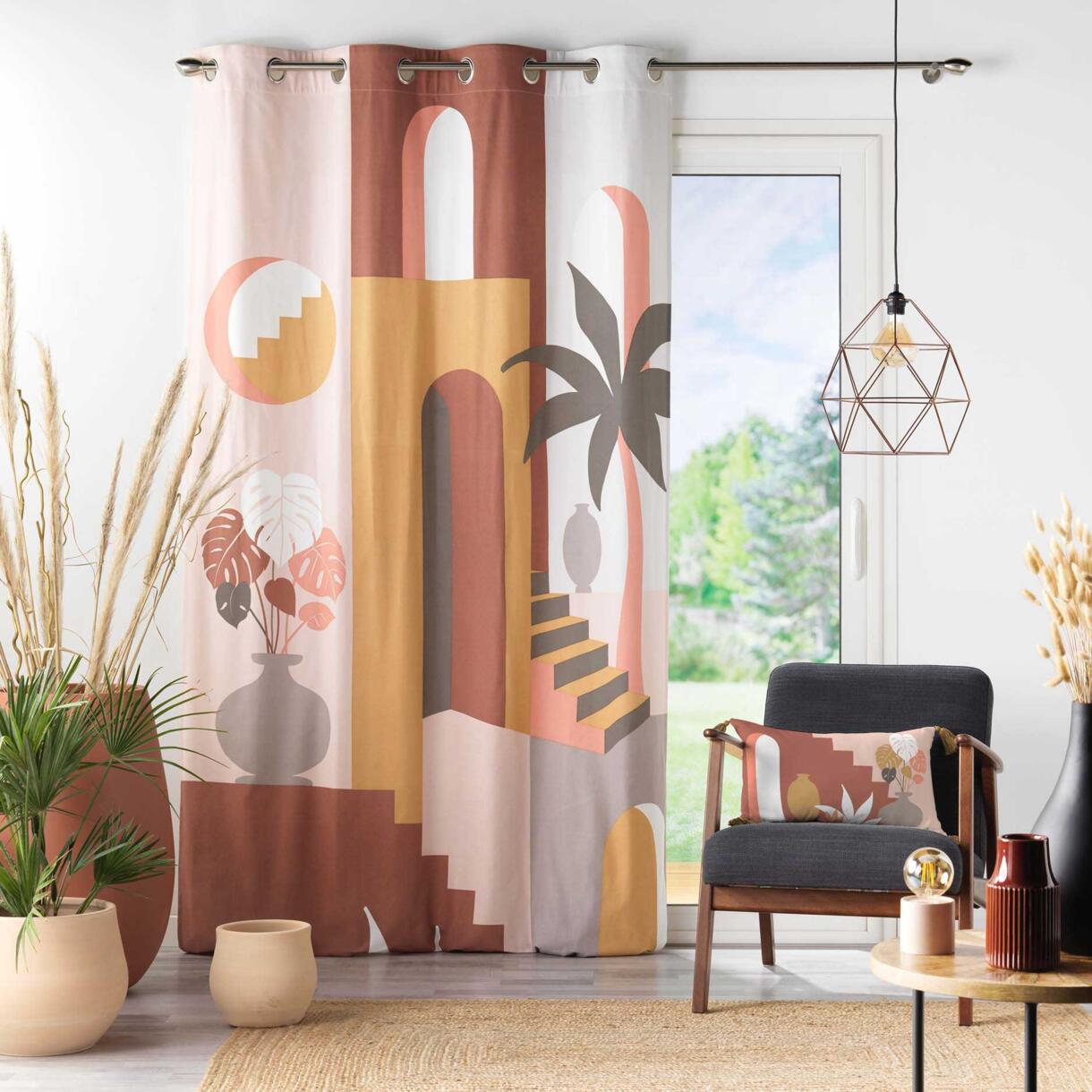 Vorhang aus Baumwolle (140 x 260 cm) Terralina Mehrfarbig 1