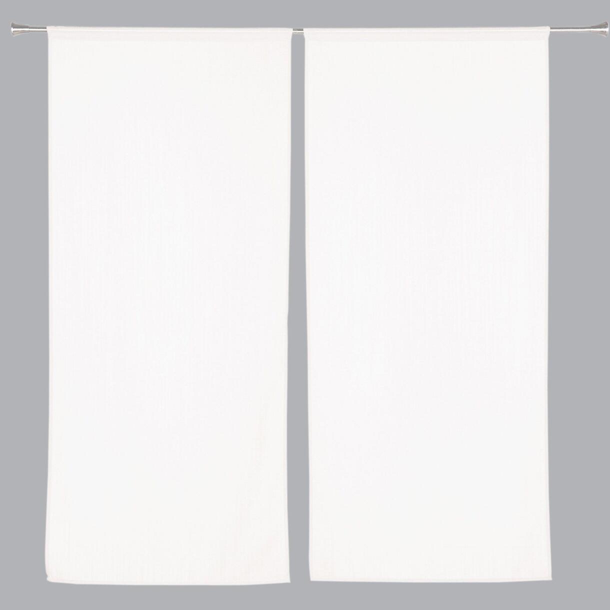 Paire de voilages (45 x 120 cm) Etamine givrée Blanc 1