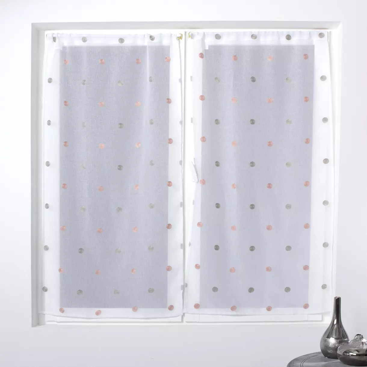 Paire de voilage (60 x 90 cm) Smarties Gris 1