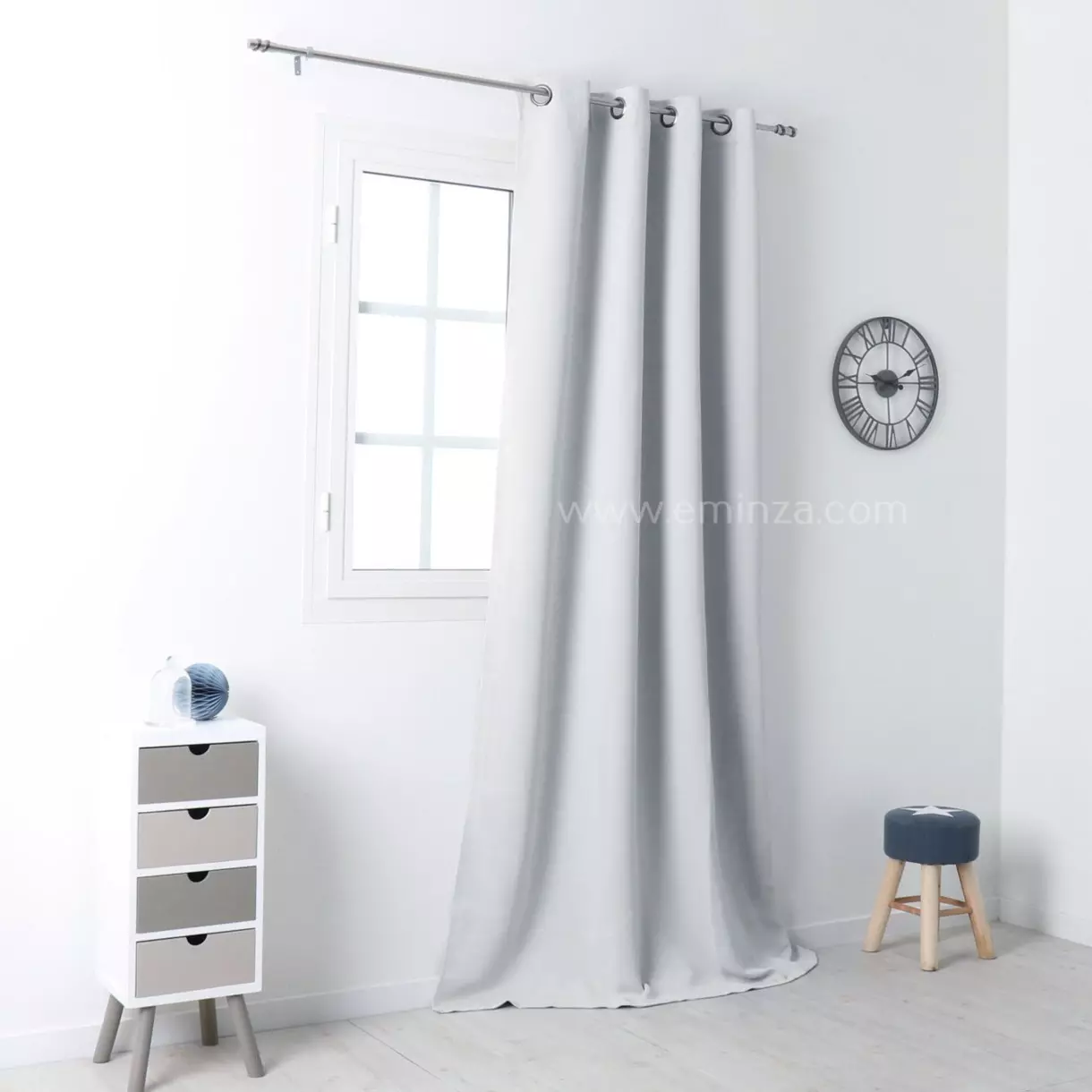 Rideau occultant (140 x H280 cm) Notte Gris vapeur 1