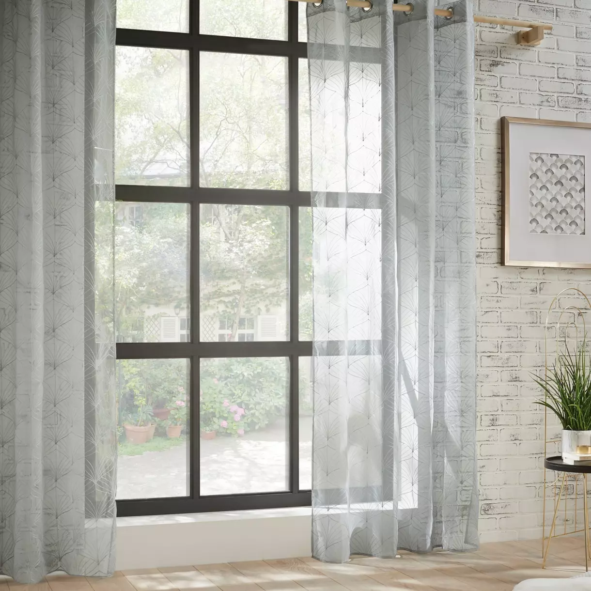 Voilage motif (140 x 240 cm) Mia Gris 1