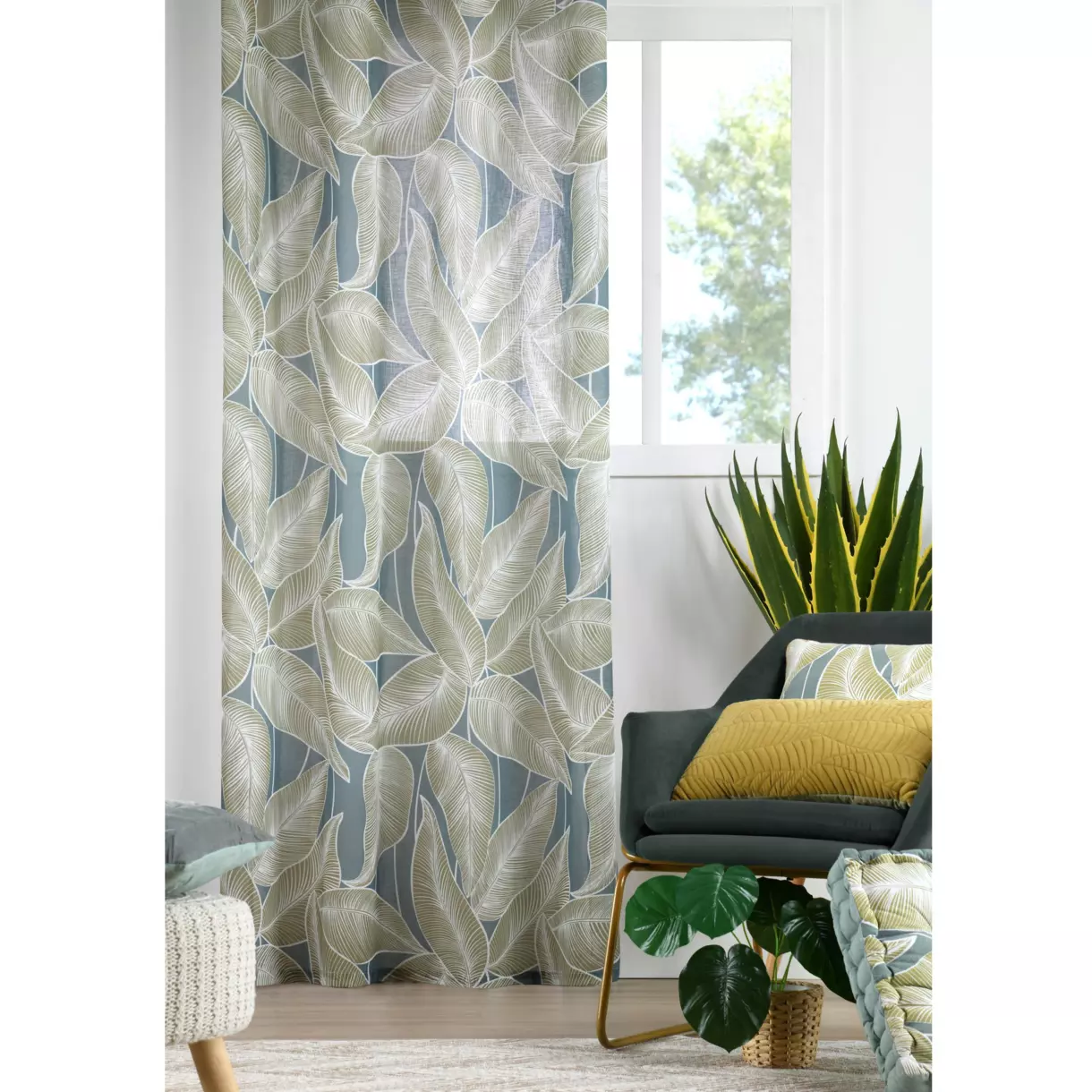 Voilage (140 x 260 cm) Rocca Vert sauge