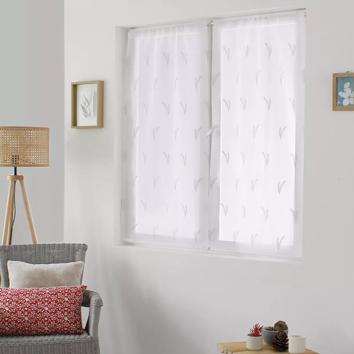 Paire de voilages (60 x 90 cm) Calisson Blanche 1