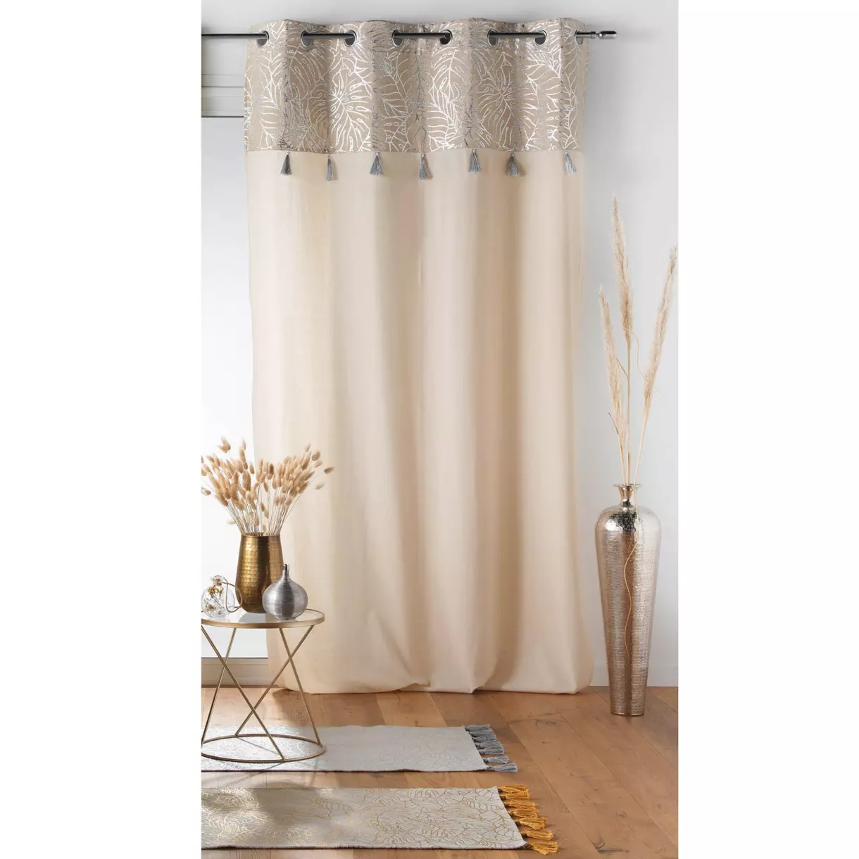 Rideau coton (140 x 240 cm) Solea Argent 1