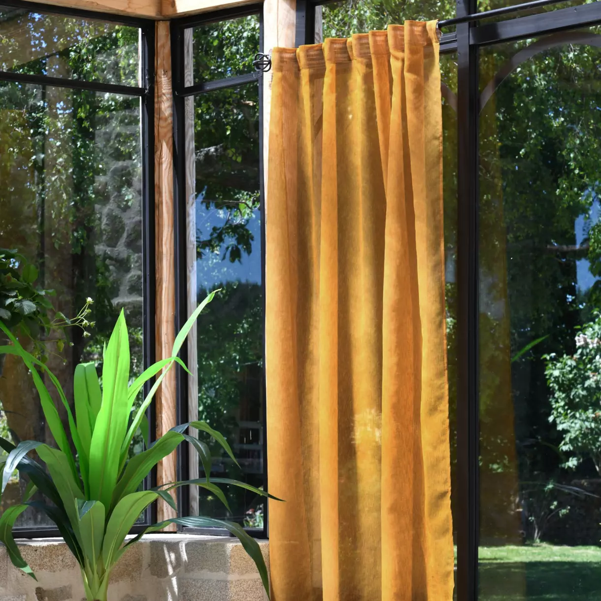 Voilage galon fronceur (140 x 260 cm) Derby Jaune moutarde 1