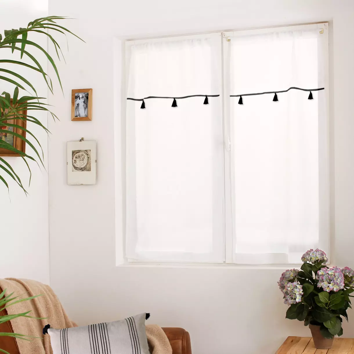 Paire de voilages (60 x 120 cm) Linea Noir 1