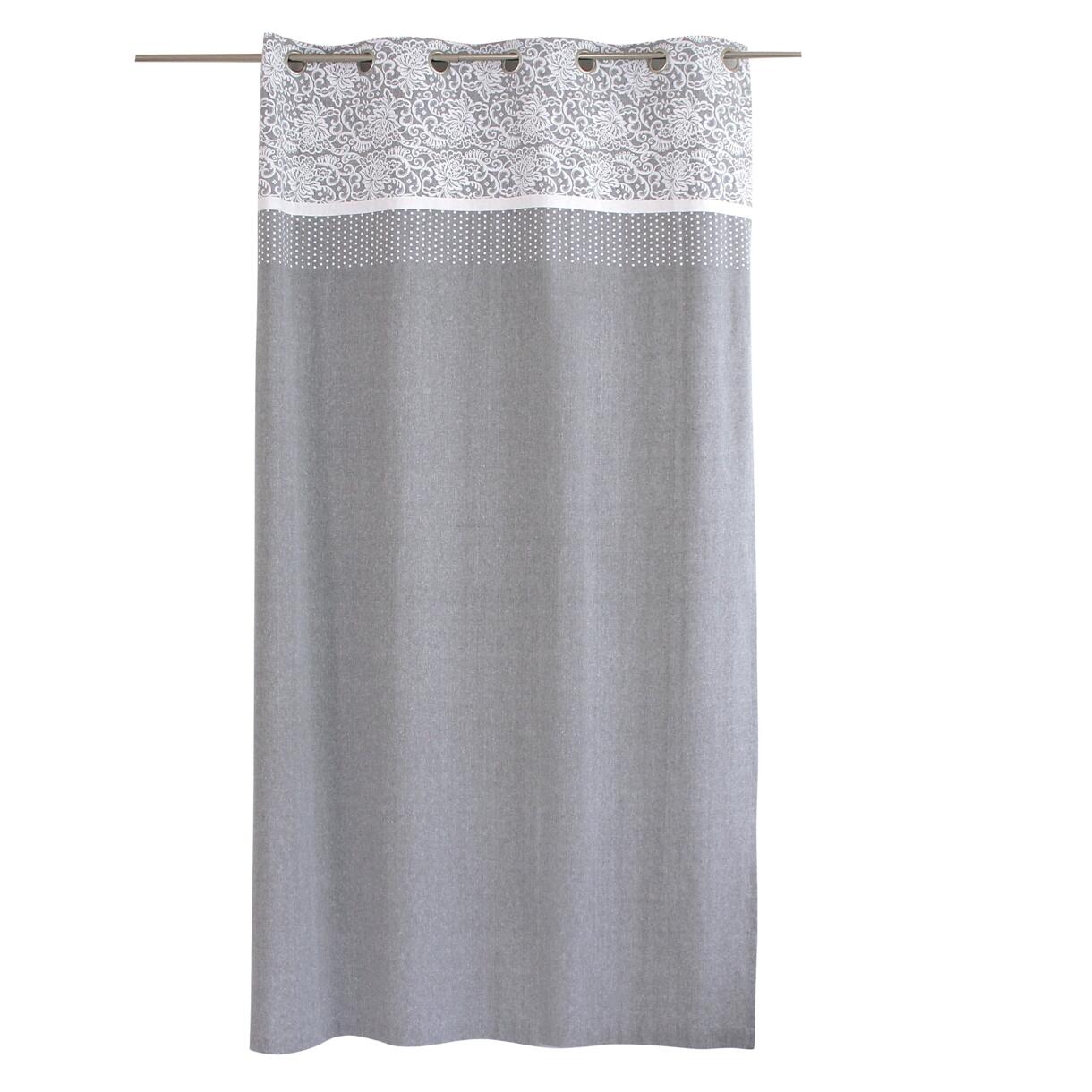 Cortina semi opaca de algodón reciclado (140 x 240 cm) Elisa Gris claro 6