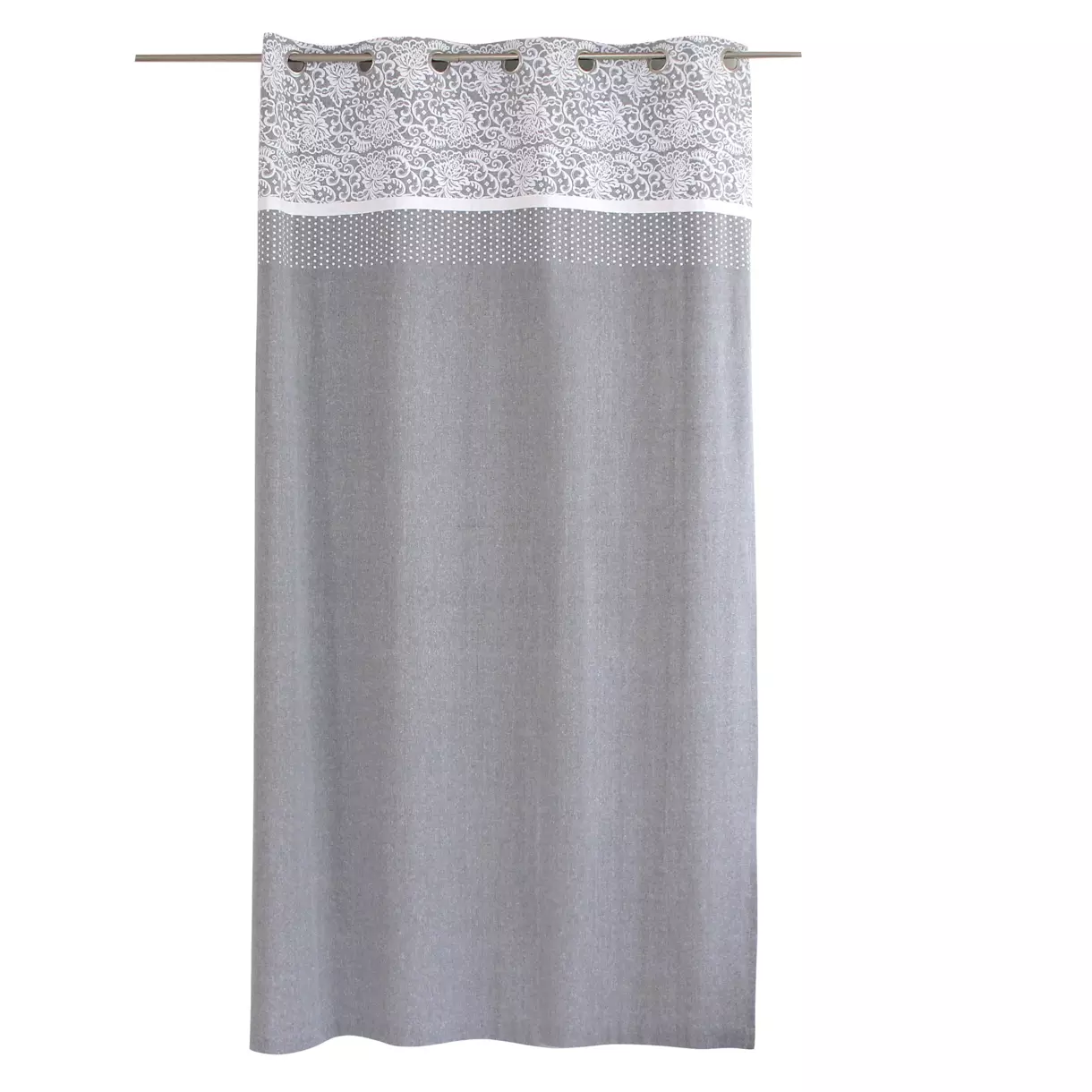 Rideau coton recyclé (140 x 240 cm) Elisa Gris clair 6