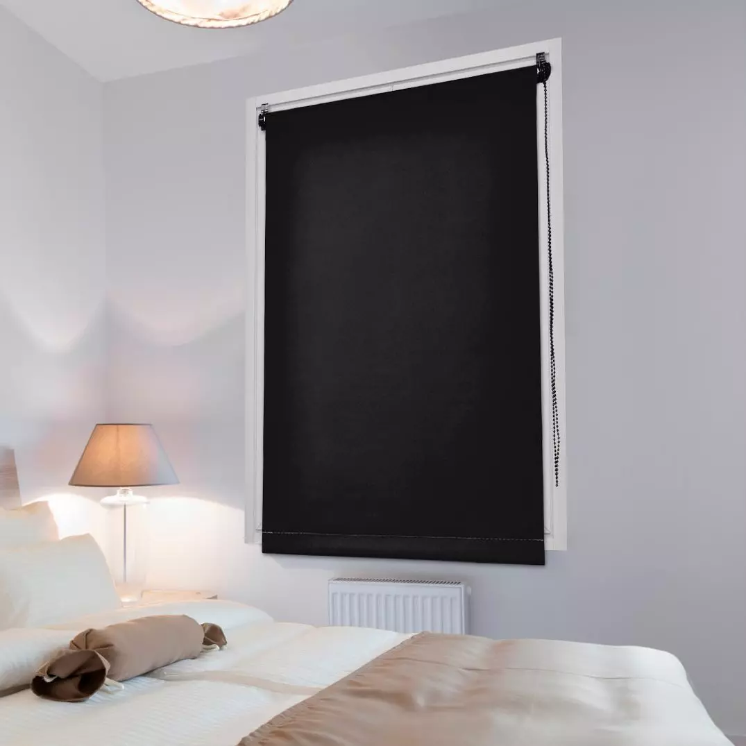 Verduisterend Rolgordijn (45 x 90 cm) Effen Zwart 1
