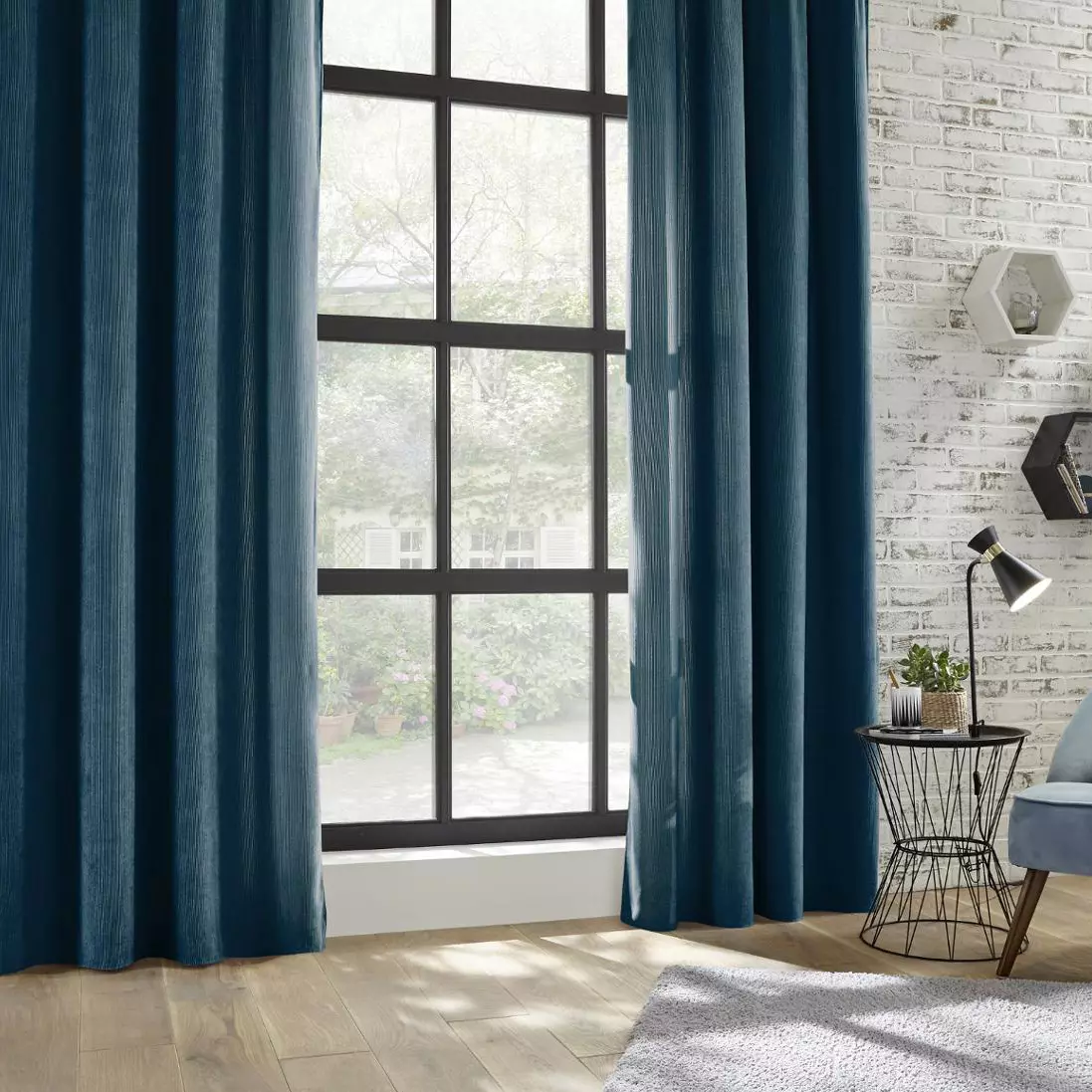 Cortina semi opaca (140 x 260 cm) Cotelé Azul 1