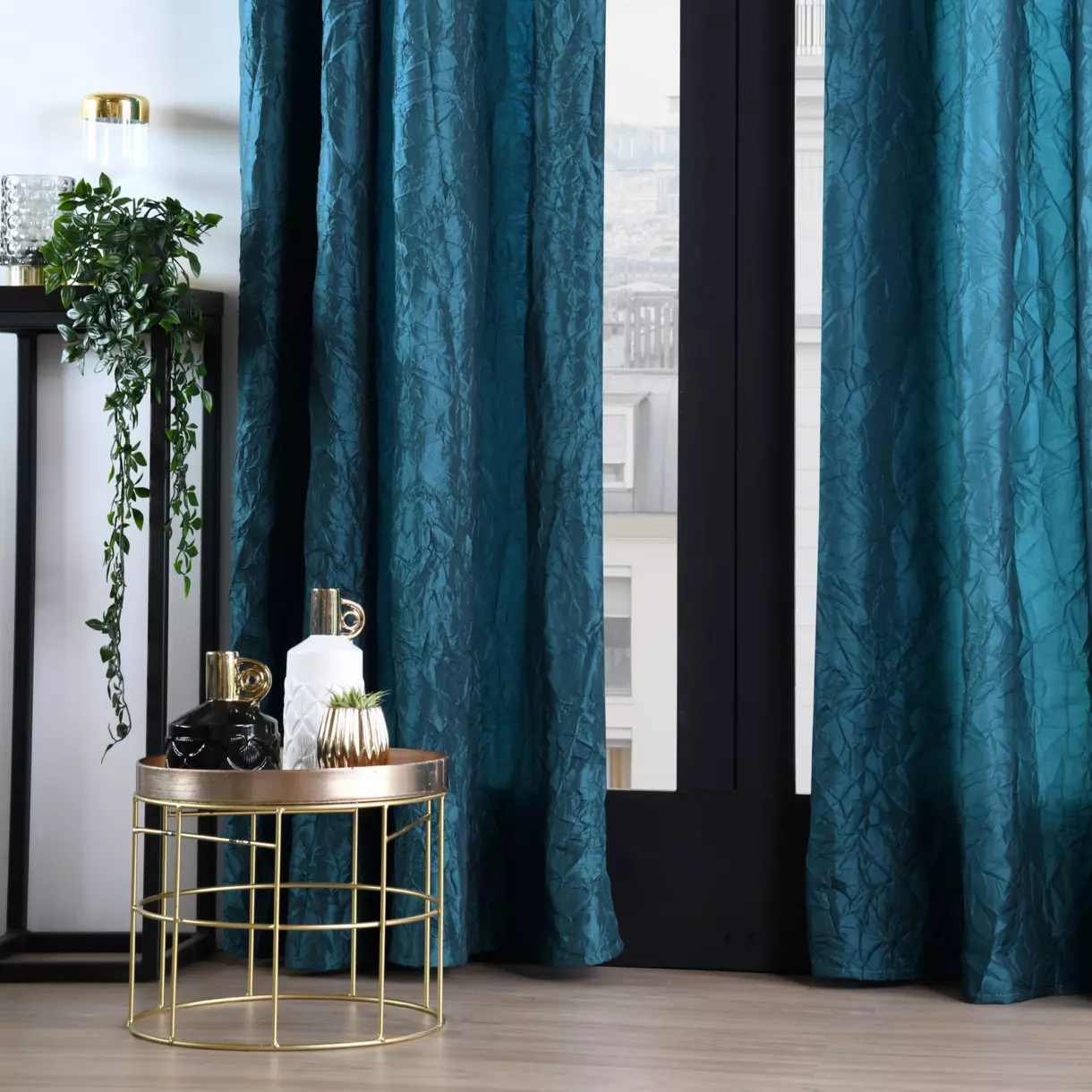 Cortina semi-opaca(140 X 260 cm) Lincoln Azul petróleo 1