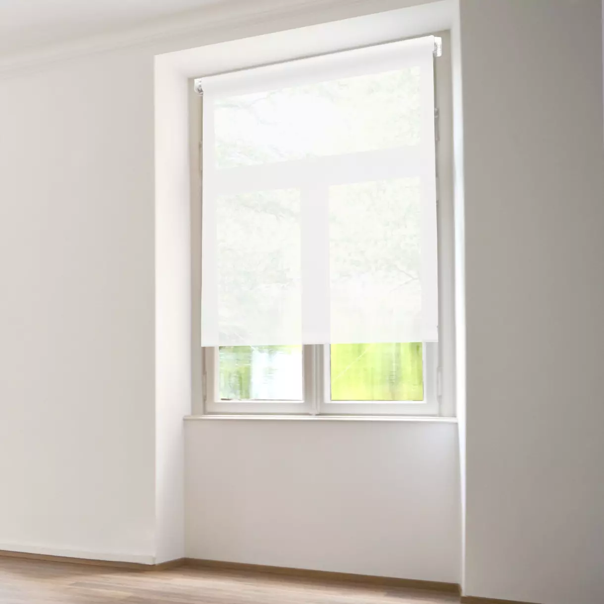 Estor enrollable semi opaco (60 xAL 180 cm) Liso Blanco 1