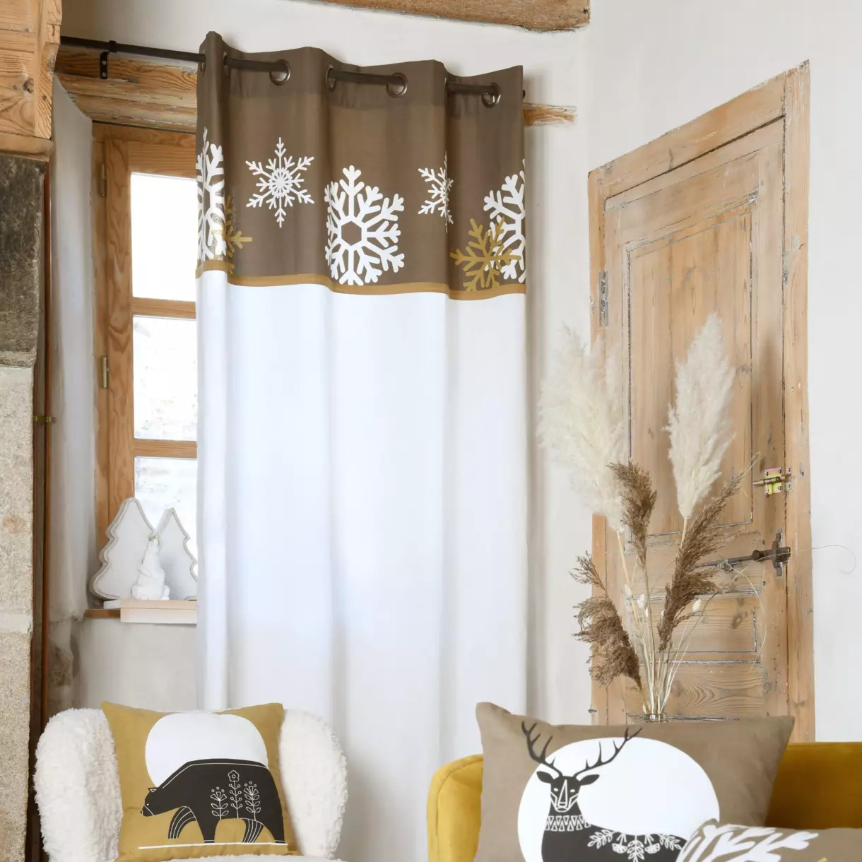 Rideau coton (140 x 260 cm) Estrella Taupe 1