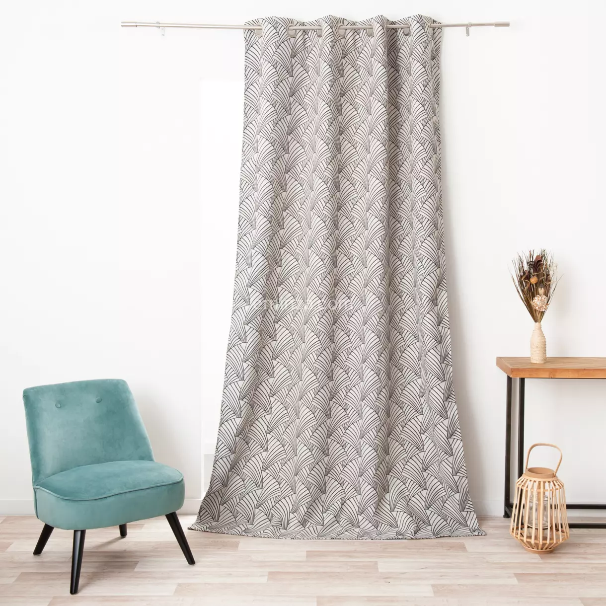 Cortina (135 x 250 cm) Ardeco Negro 1