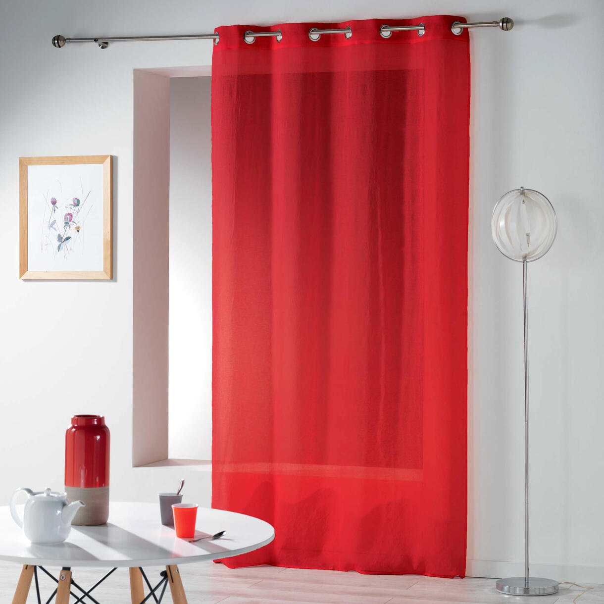 Tenda trasparente (140 x 240 cm) Telma Rosso 1