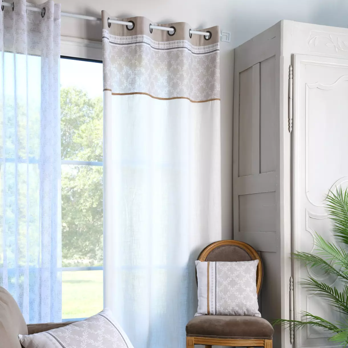 Rideau coton (140 X 260 cm) Delila Beige 1