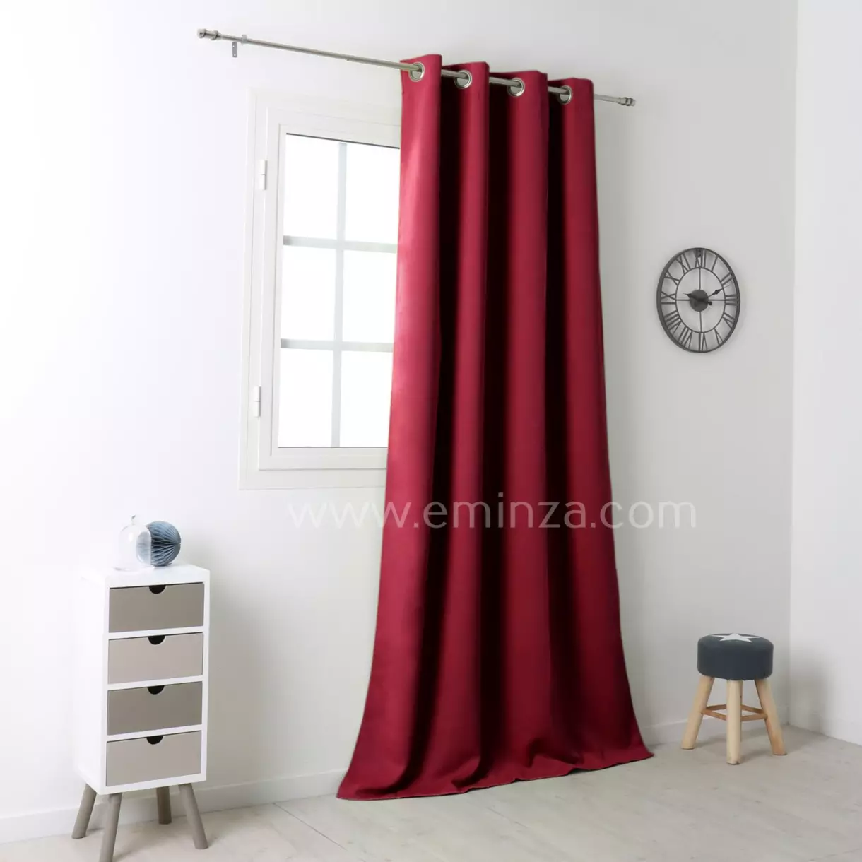 Rideau occultant (140 x H280 cm) Notte Rouge 1