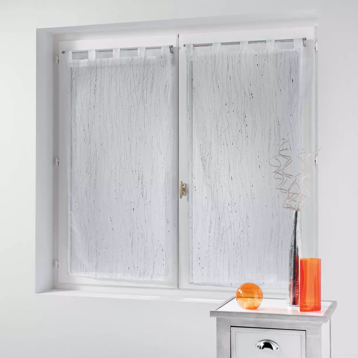 Par de visillos (90 x 90 cm) Filiane Blanco 1