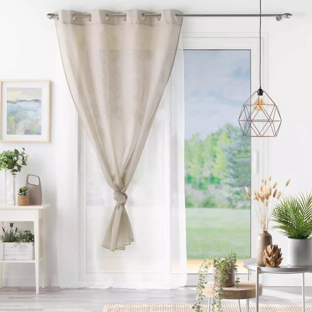 Voilage (140 x 240 cm) Duetto Gris et Blanc 1