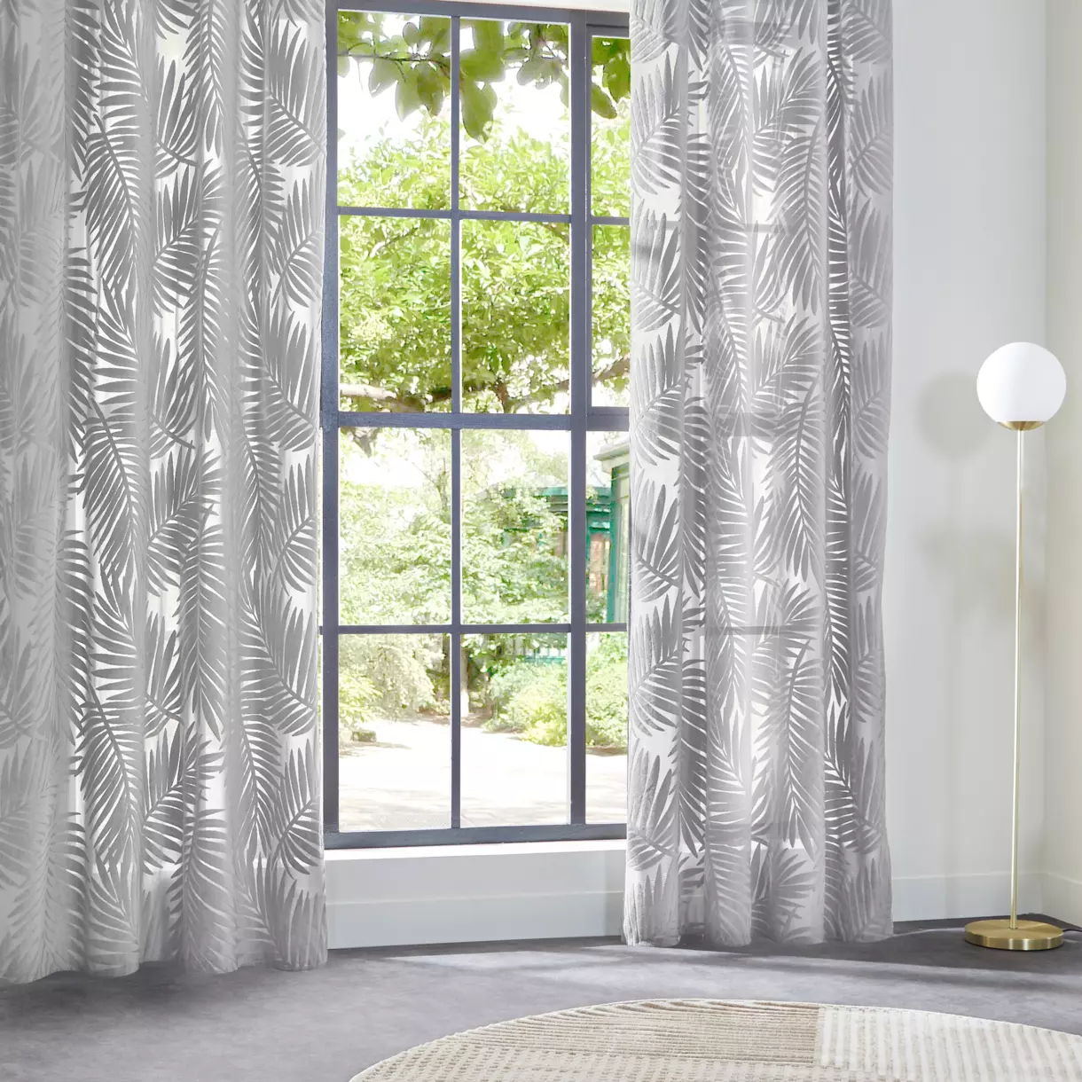 Cortina semi-opaca (140 x 260 cm) Bela Gris claro 1