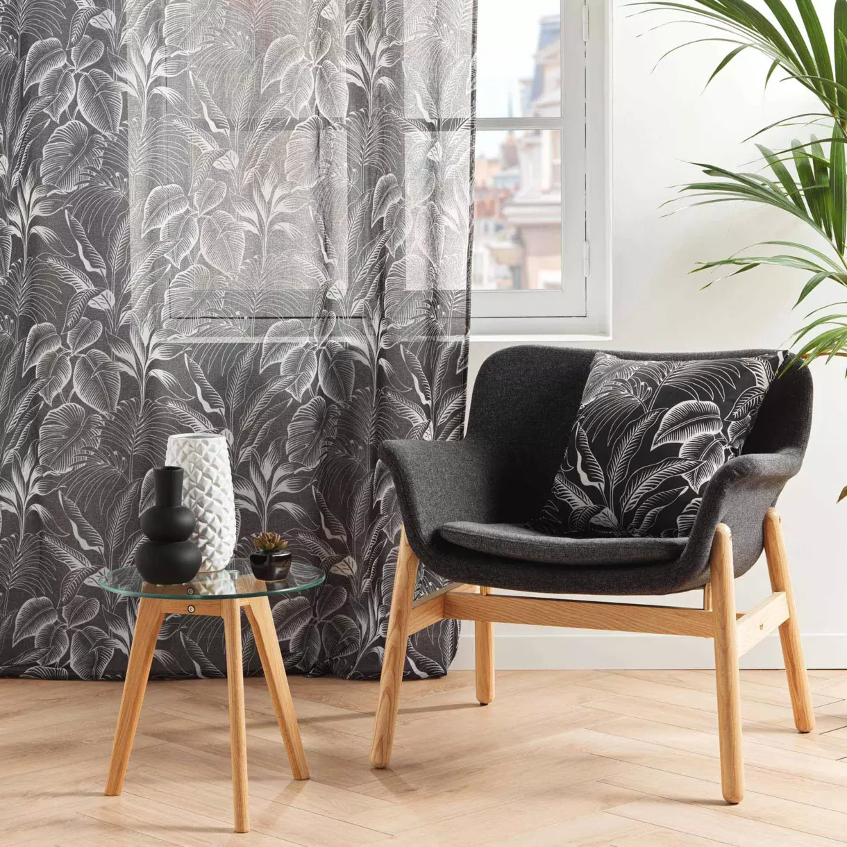 Visillo (140 x 280 cm) Cabana Negro