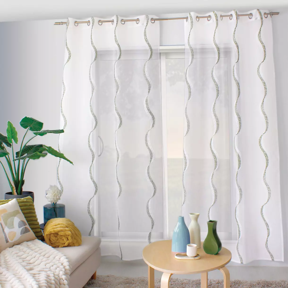 Voilage (140 x 240 cm) Matisse Vert olive 1