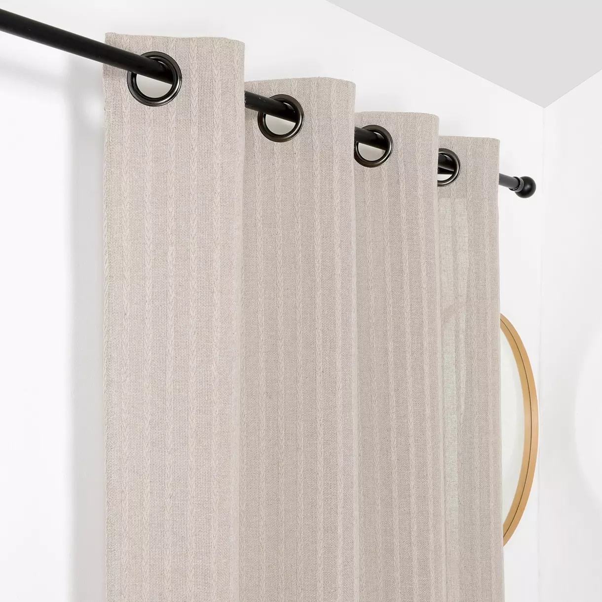 Visillo en algodón (140 x 275 cm) Tresse Crudo