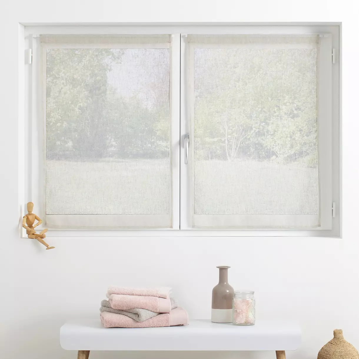 Par de visillos (60 x 90 cm) Fred Beige 1