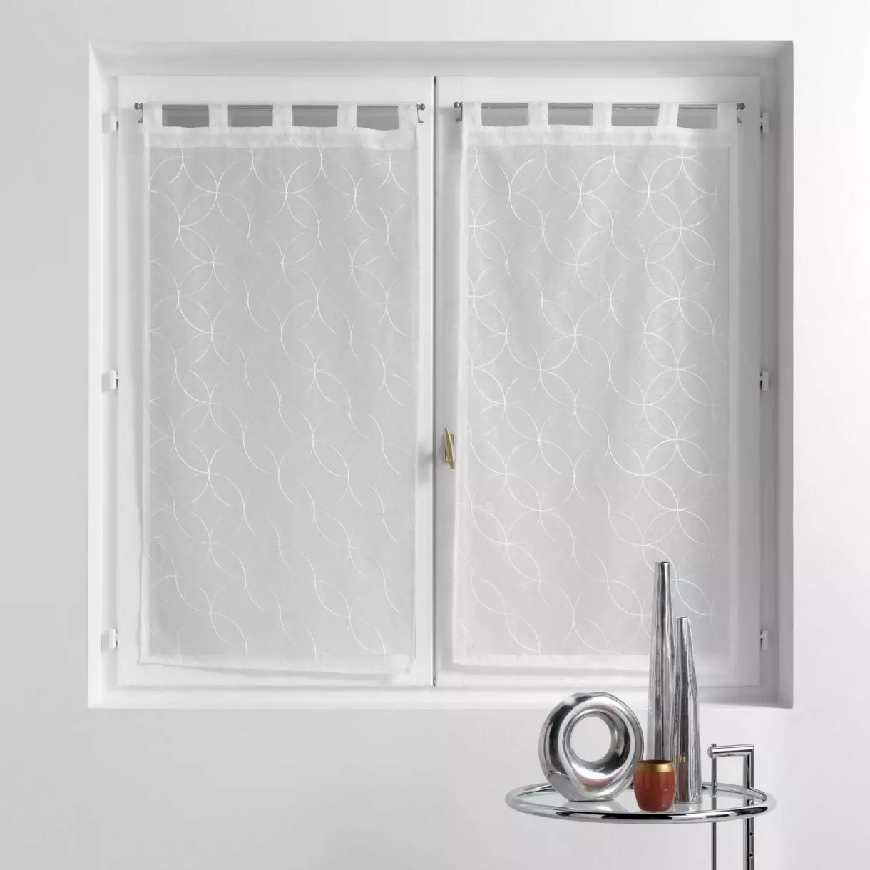 Par de visillos (60 x 120 cm) Olympia Blanco 1