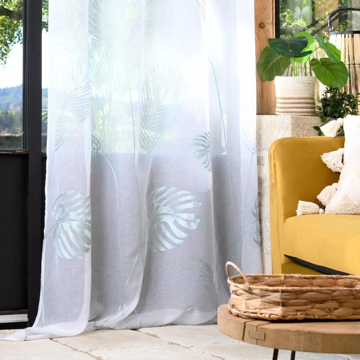 Visillo (140 x 260 cm) Taman Verde jade 1